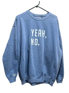 Comfort Colors Wisconsin Yeah No Sweatshirt Blue Graphic Crewneck Oversized 2XL